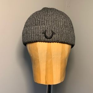 True Religion Gray Horseshoe Beanie